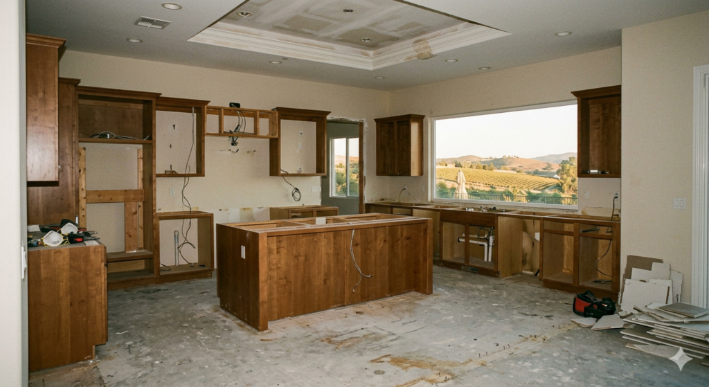 Adjust Right steps in and helps homeowner with kitchen damage in the Temecula Wine Country
