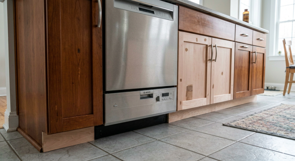 cabinets after a patch and repair job 